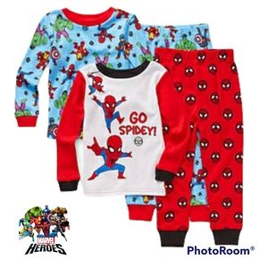 NWT Spiderman and Super Heroes Pajamas Set, 2T